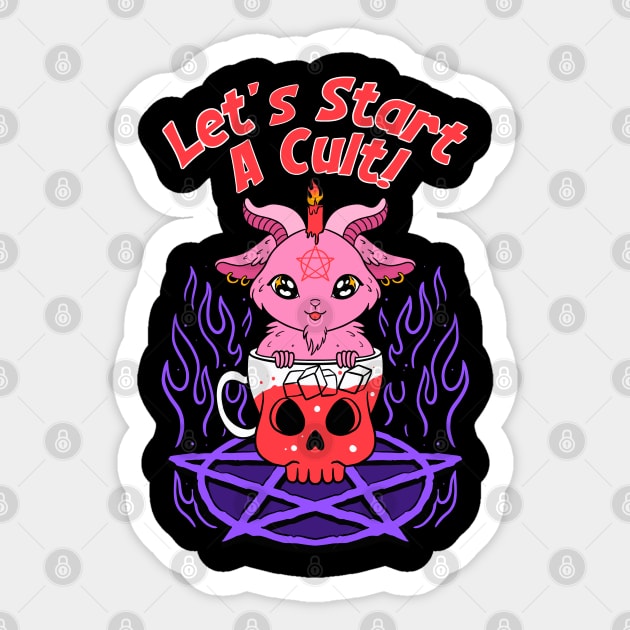 Let’s start a cult vintage Sticker by Allotaink